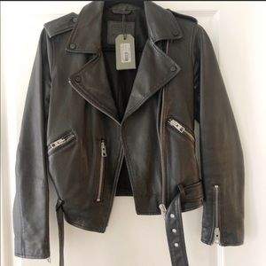 ALLSAINTS Balfern Leather Biker Jacket Sz 4
